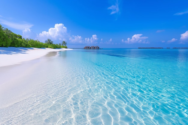 写真 美しい熱帯島のパラダイスビーチ パームの木と 柔らかい白い砂と ターコイズ色の水