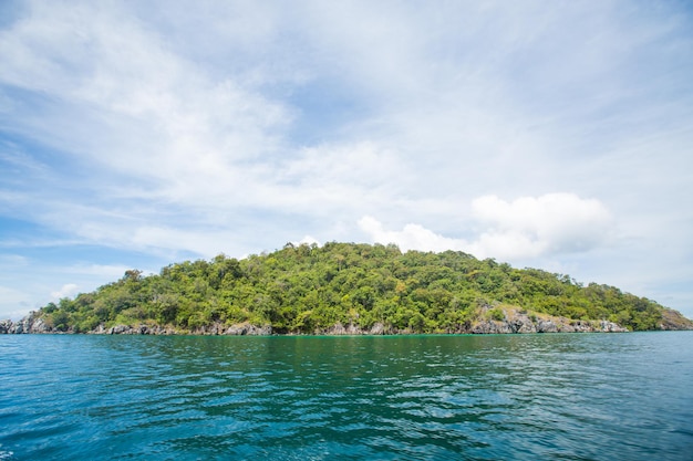 Beautiful tropical island sea and blue sky Best place for vacation