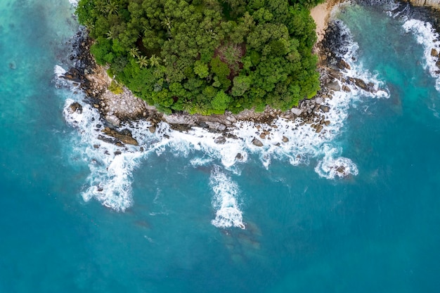 ビーチとココナッツヤシの木の自由ビーチプーケットのある美しい熱帯の島