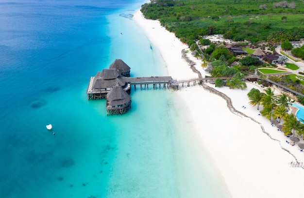 The beautiful tropical Island of Zanzibar. Top view