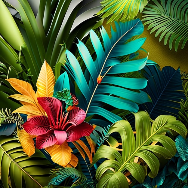 Foto belle foglie tropicali sullo sfondo