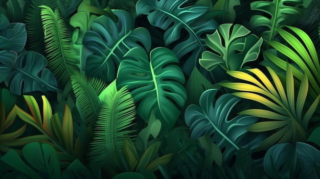 Beautiful tropical leaves background