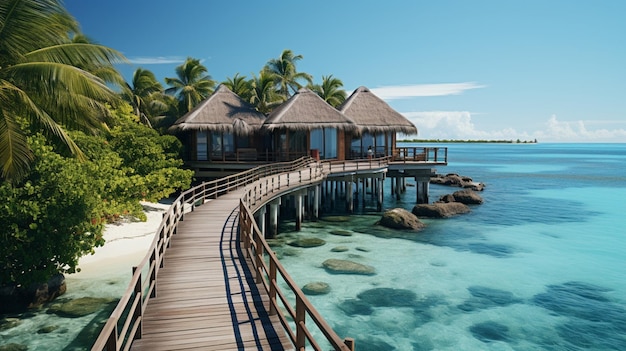 Beautiful tropical Maldives resort hotel and island