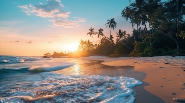 Beautiful tropical ocean coast deserted