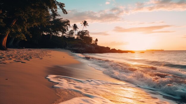 Beautiful tropical ocean coast deserted