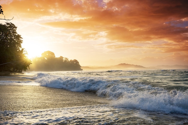 Beautiful tropical Pacific Ocean coast in Costa Rica