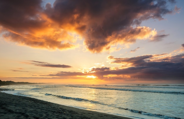 Beautiful tropical Pacific Ocean coast in Costa Rica