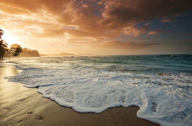 Beautiful tropical Pacific Ocean coast in Costa Rica