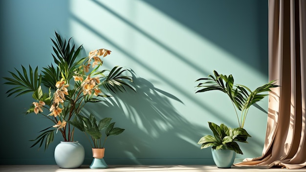 красивые тропические растения, дизайн интерьера, домашний декор