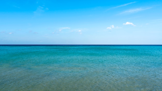 Beautiful tropical sea with clear blue sky background