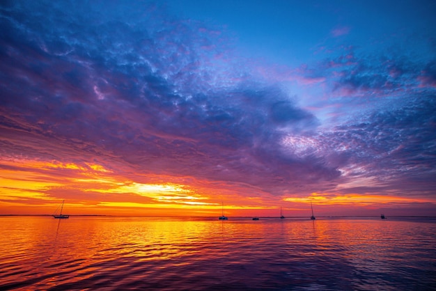 Beautiful tropical sunrise on the beach