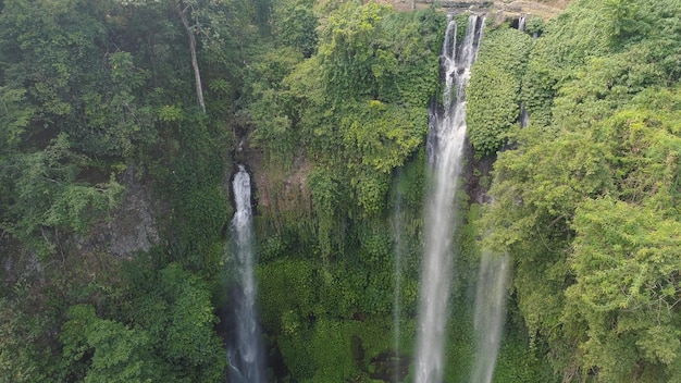 Beautiful tropical waterfall bali indonesia