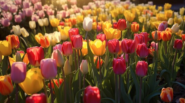 写真 春のチューリップの花束 - 人工知能
