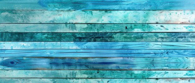 Beautiful turquoise wood background with watercolor stripes texture for design and decoration