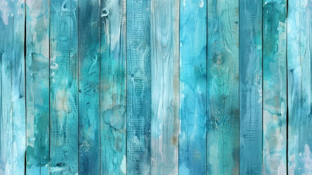 Beautiful turquoise wood background with watercolor stripes texture for design and decoration