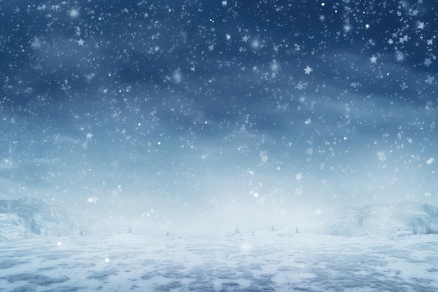 Beautiful ultrawide background image of light snowfall