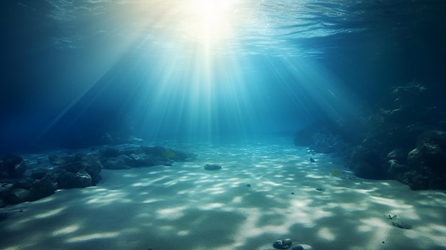 beautiful underwater background deep blue sea