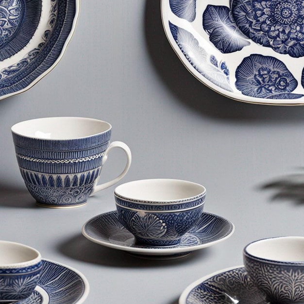 beautiful and unique blue crockery