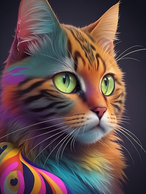 Beautiful unique cat looking so cutie stunning ai generative