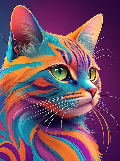 Beautiful unique cat looking so cutie stunning ai generative