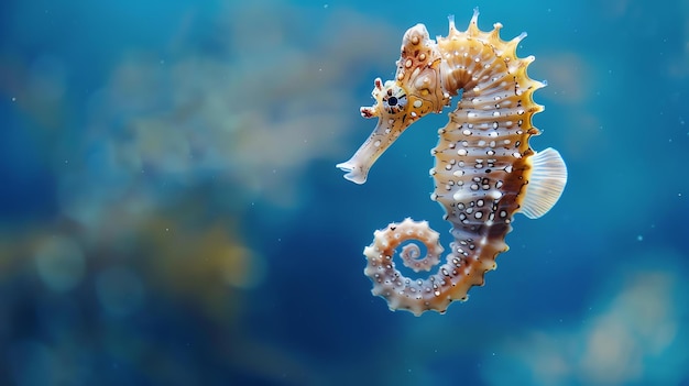 Foto una bella e unica creatura del mare il cavalluccio marino hippocampus abdominalis è un piccolo pesce colorato che si trova nelle zone tropicali e