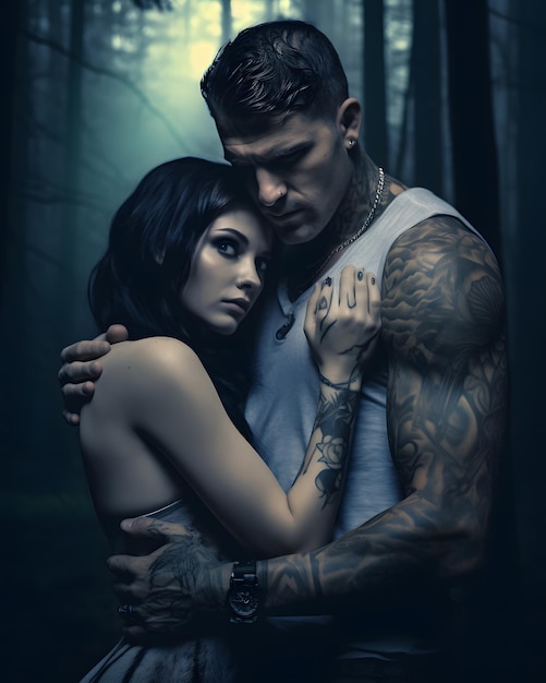 Photo beautiful urban fantasy couple