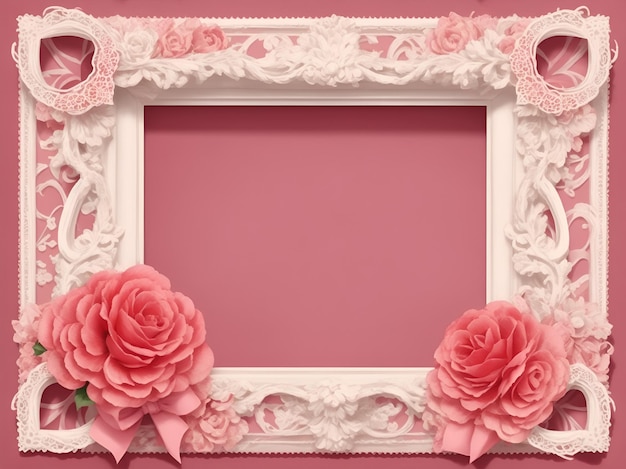 Beautiful Valentine's Day Frame AI generated