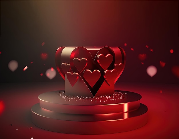 A beautiful Valentine's Day product presentation created by 3D podium and Love template