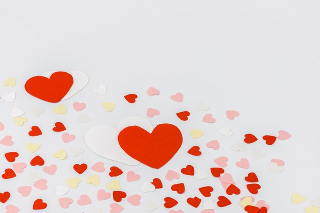 Beautiful valentines day background with red hearts