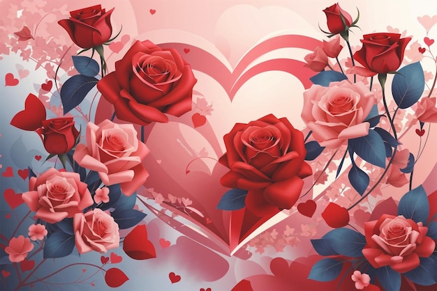 Beautiful valentines day concept with roses and love