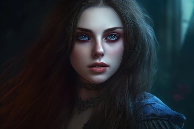 Beautiful vampire woman Generate Ai