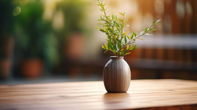 A beautiful vase with a thriving plant sitting on a table