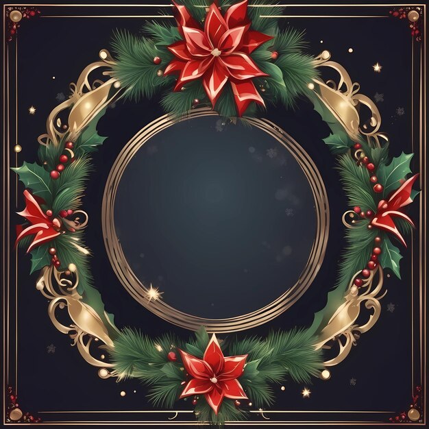 Photo beautiful vector christmas frame