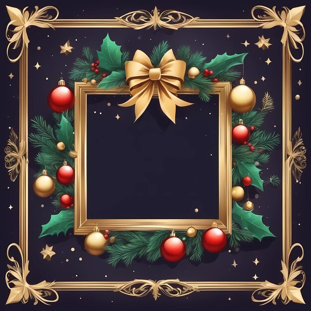 Photo beautiful vector christmas frame