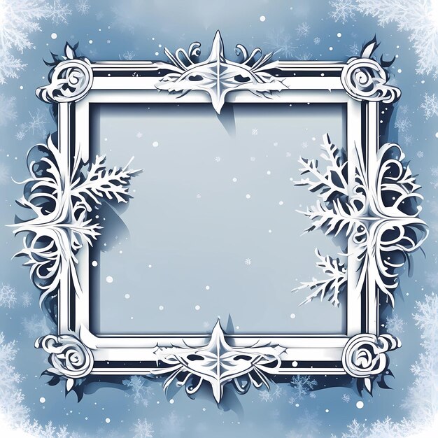 Photo beautiful vector winter frame