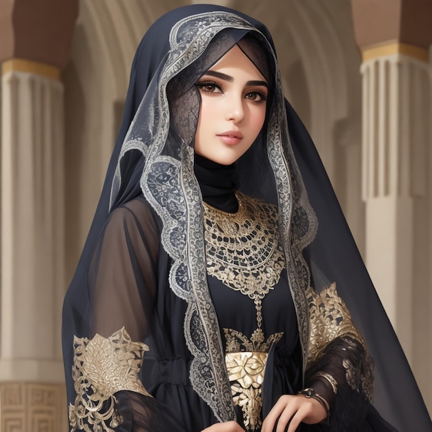 A beautiful veiled Arab girl