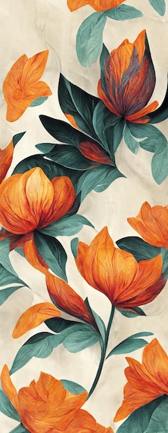 Beautiful vertical floral watercolor background