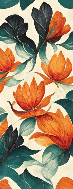 Beautiful vertical floral watercolor background