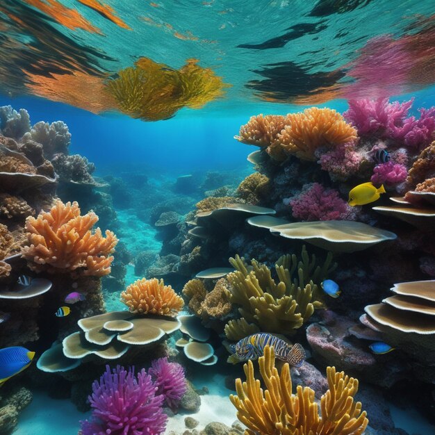 Beautiful vibrant water coral landscape professional photography