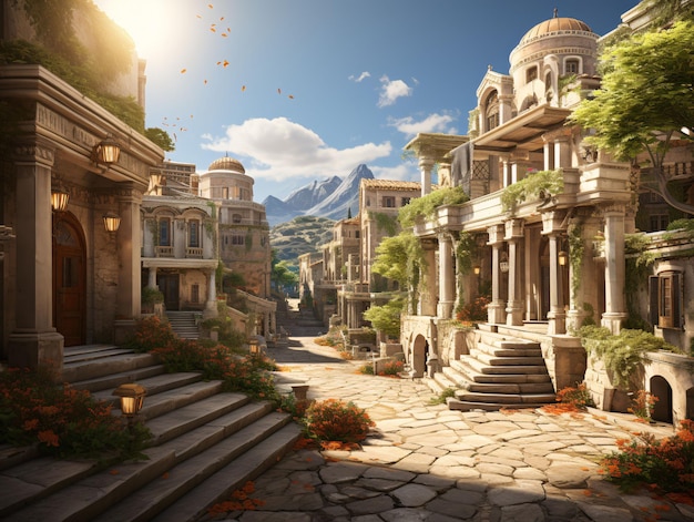 A Beautiful View of Ancient Roman Architecture Ancient City Generative AI