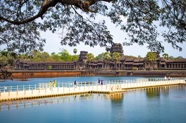 A beautiful view of Angkor Wat Temple located in Siem Reap Cambodia