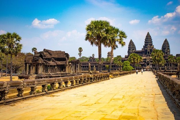 A beautiful view of Angkor Wat Temple located in Siem Reap Cambodia