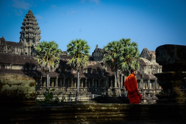 A beautiful view of Angkor Wat Temple located in Siem Reap Cambodia