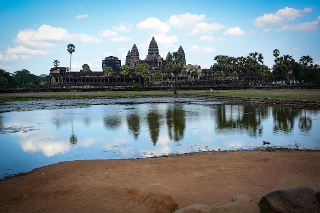 A beautiful view of Angkor Wat Temple located in Siem Reap Cambodia