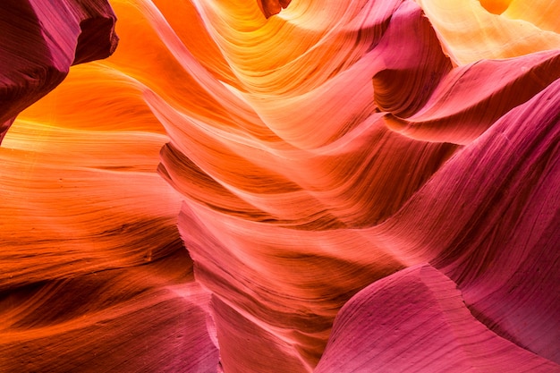 Beautiful view of antelope canyon sandstone formations in famous navajo tribal national park near page, arizona, usa