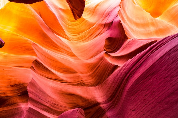 Beautiful view of Antelope Canyon sandstone formations in famous Navajo Tribal national park near Page, Arizona, USA