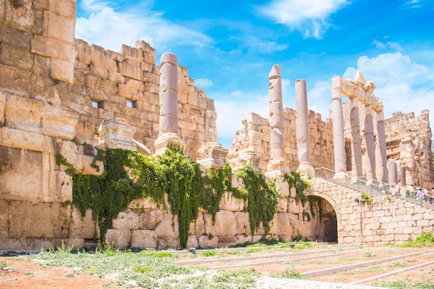 Beautiful view of Baalbek Roman Ruins in Baalbek, Lebanon