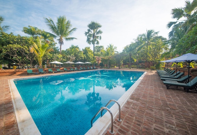 Foto una bellissima vista del bagan resort hotel a bagan myanmar