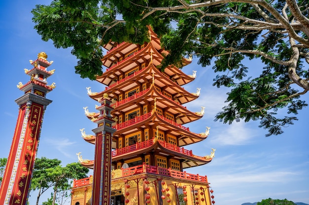 Beautiful view of Bat Nha Pagoda in Bao loc city Vietnam