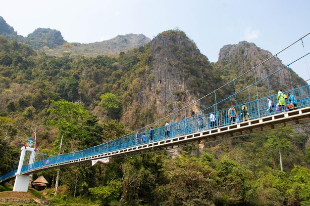 Vang Vieng Laos에 위치한 Blue Bridge의 아름다운 전망